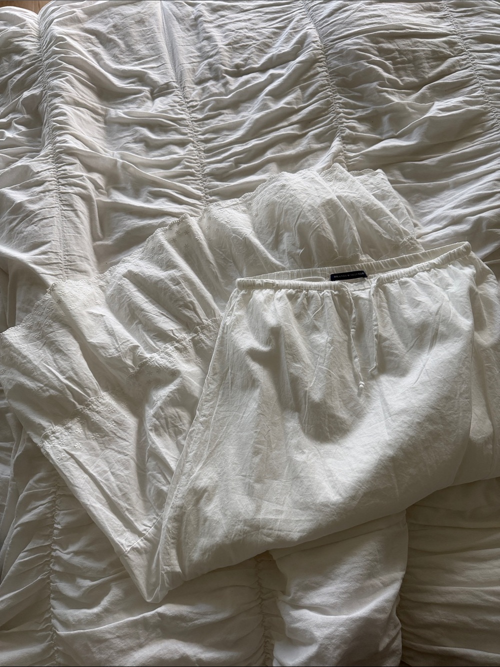 Brandy Melville White Drawstring Maxi Skirt